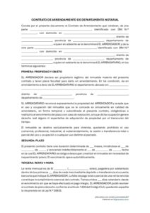 Modelo de contrato de alquiler de departamento notarial con desalojo express en Perú