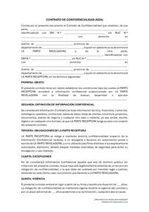 Modelo de contrato de confidencialidad NDA en Perú
