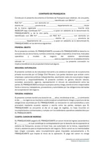 Modelo de contrato de franquicia en Perú