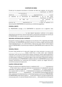 Modelo de contrato de obra a todo costo en Perú